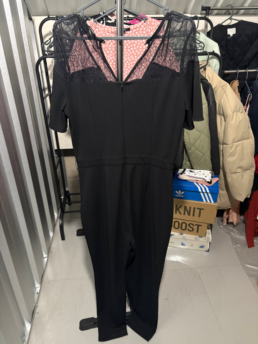 Women’s Lipstick London Jumpsuit With Lace Shoulders Size UK 14 - RRP £85