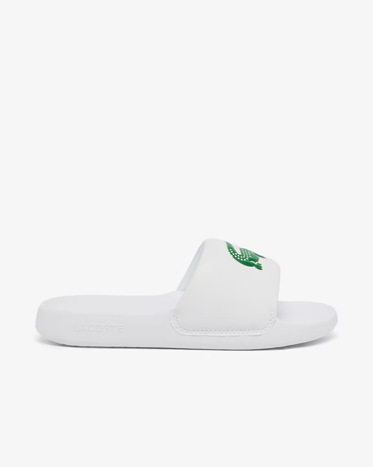 Lacoste Junior Sliders - White and Green