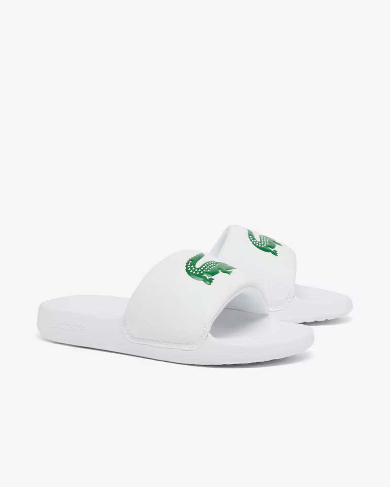 Lacoste Junior Sliders - White and Green