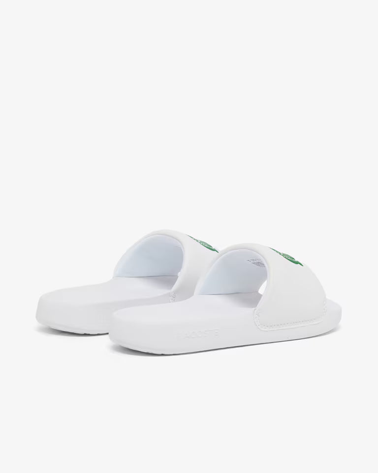 Lacoste Junior Sliders - White and Green