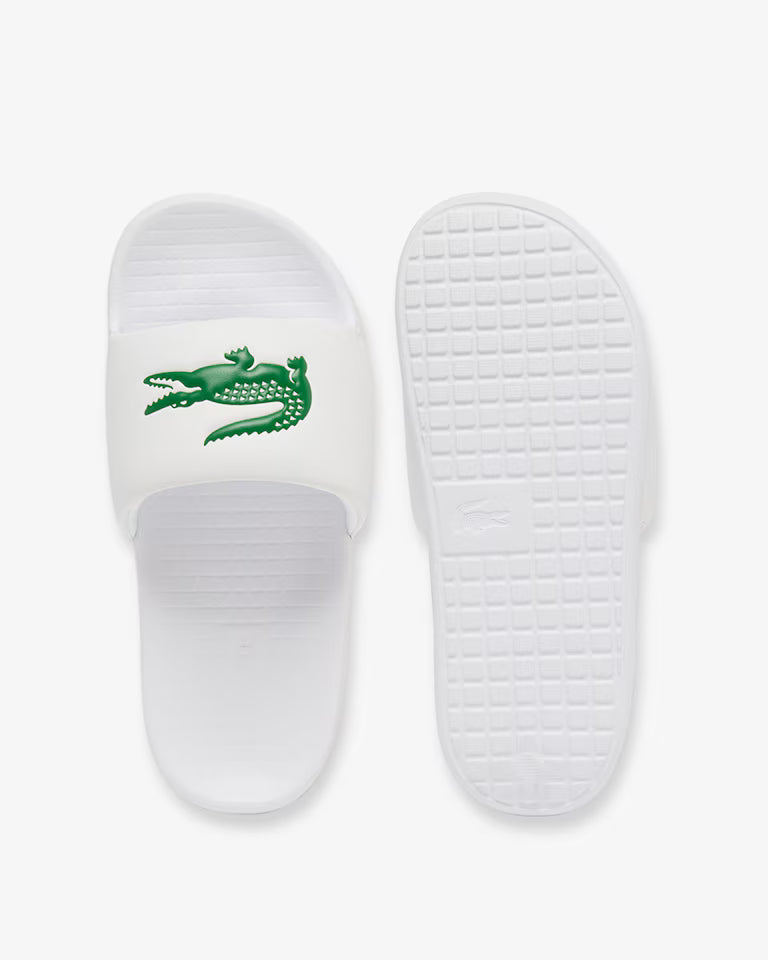Lacoste Junior Sliders - White and Green