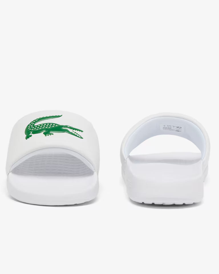 Lacoste Junior Sliders - White and Green
