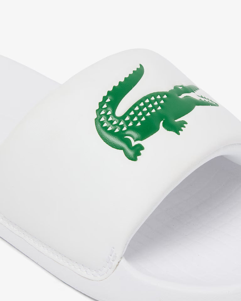 Lacoste Junior Sliders - White and Green
