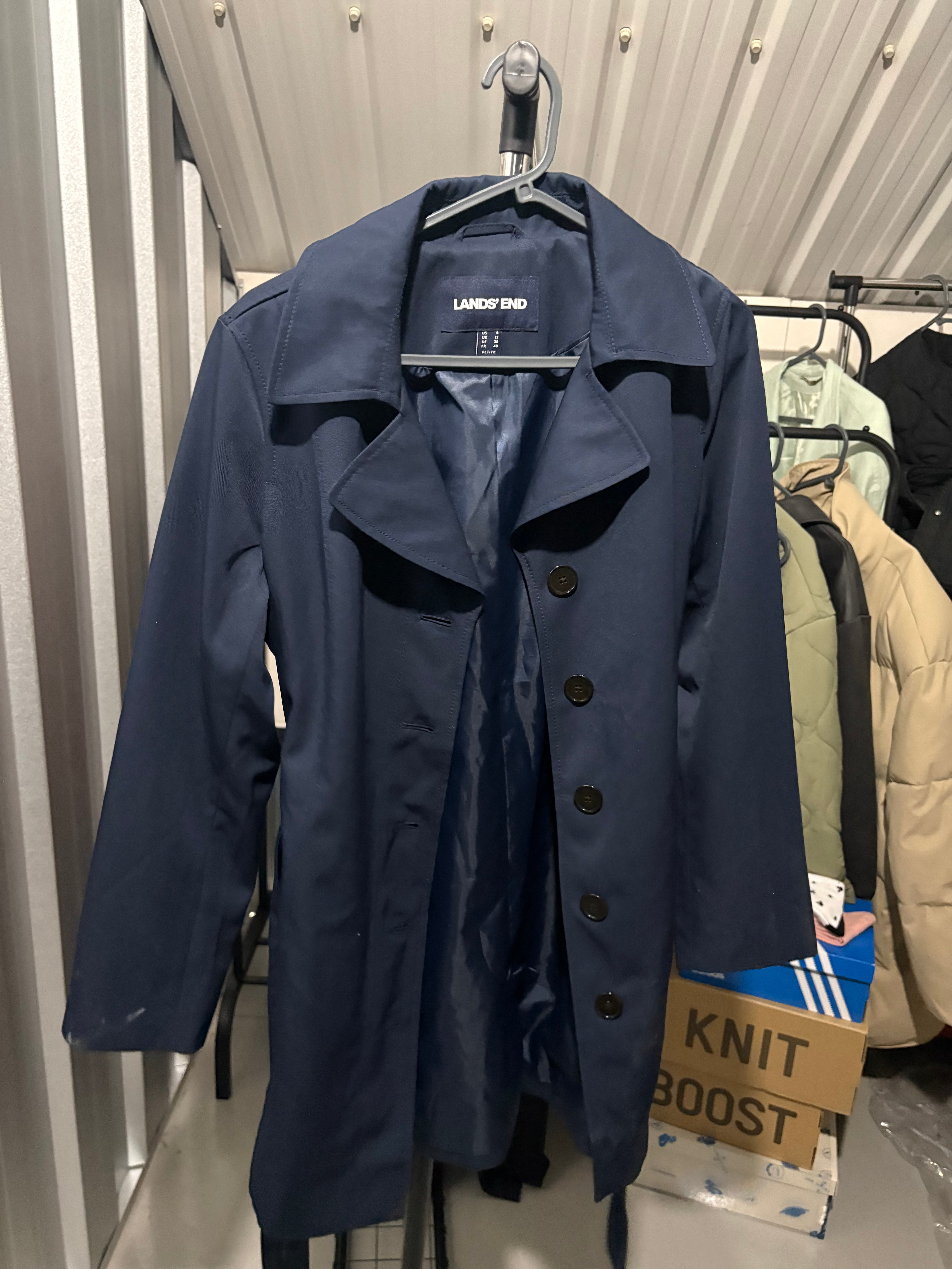 Women’s Land End Long Coat Navy Blue Size UK 12 - RRP £75