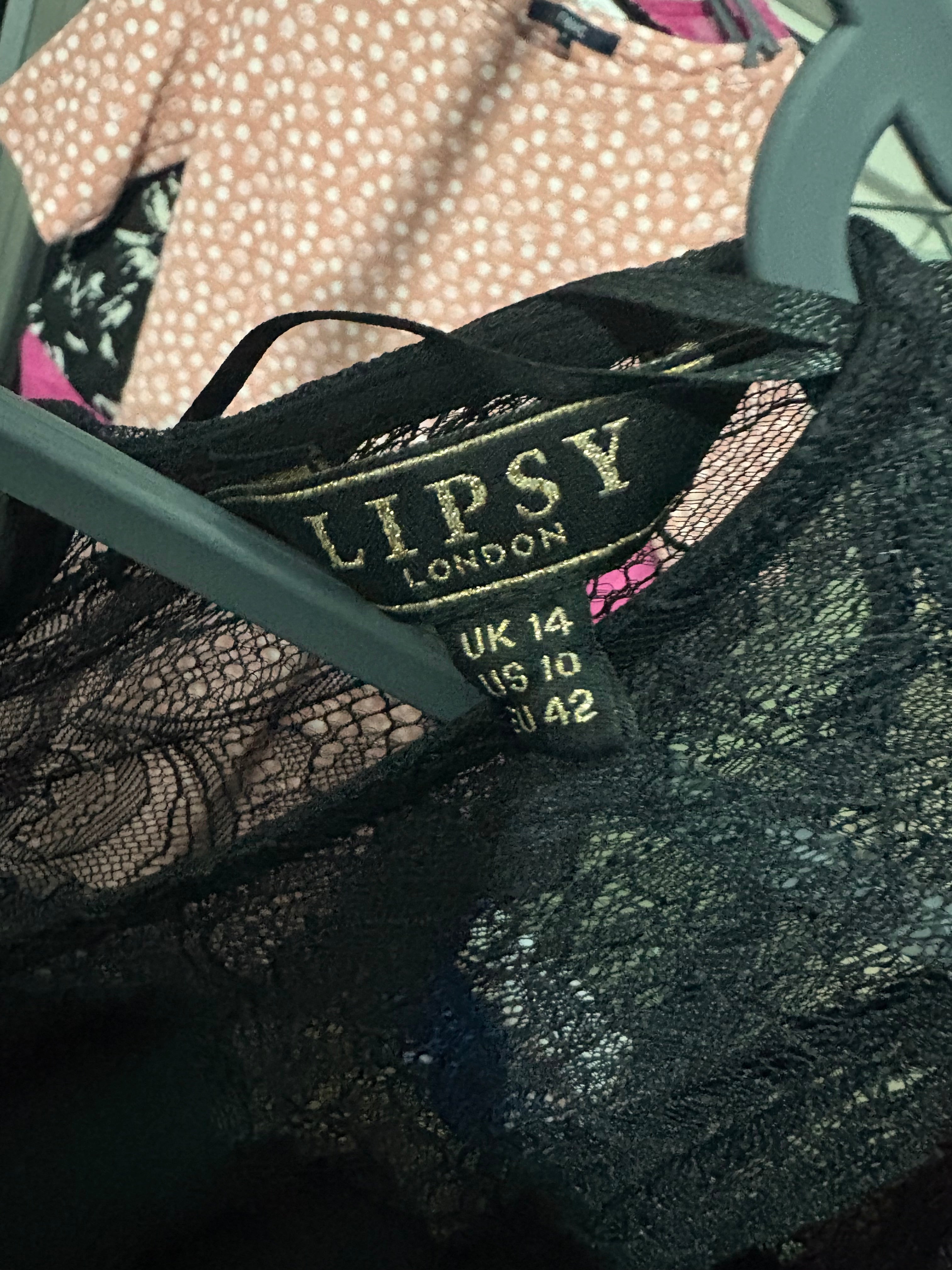 Women’s Lipstick London Jumpsuit With Lace Shoulders Size UK 14 - RRP £85