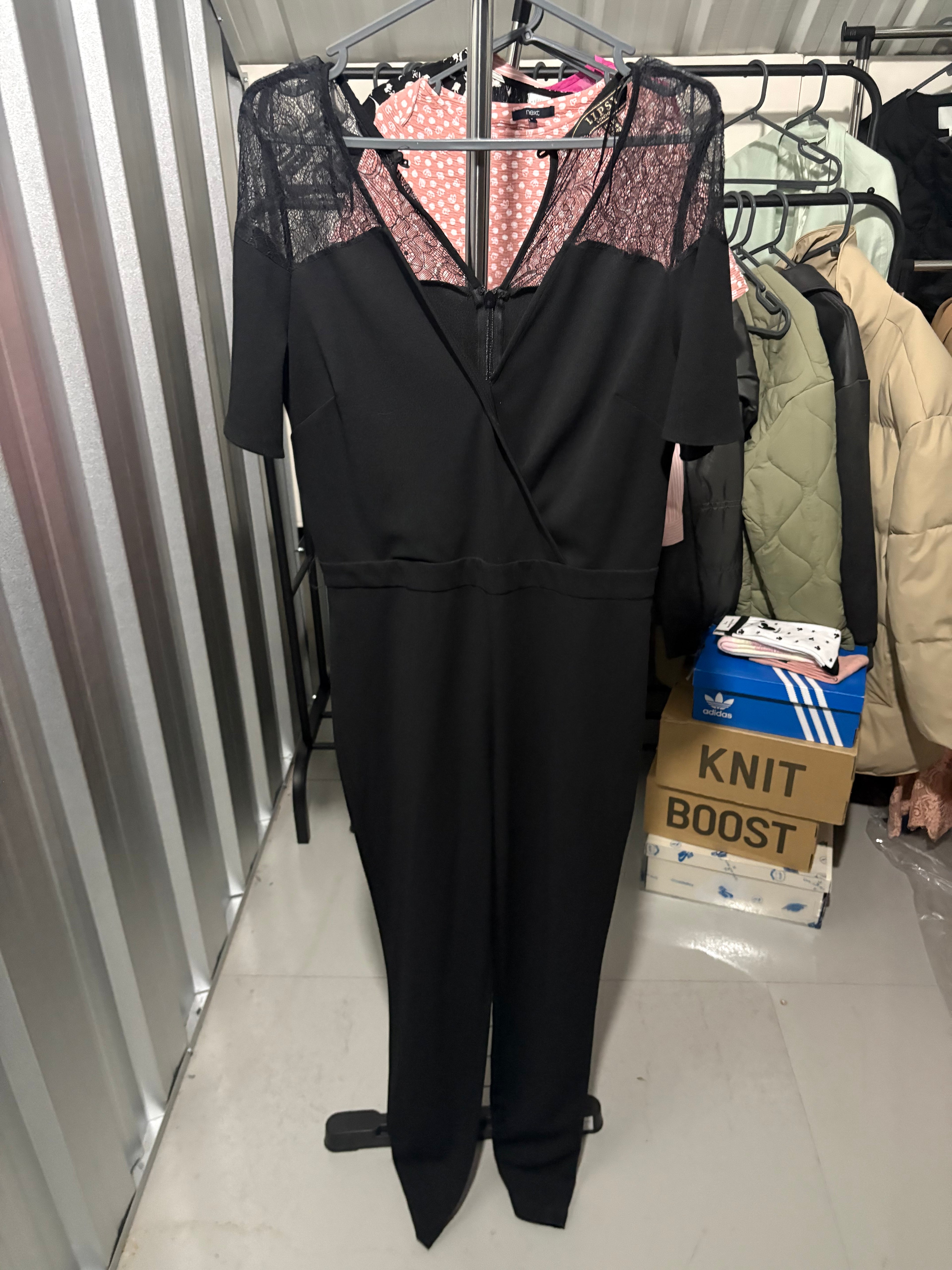 Women’s Lipstick London Jumpsuit With Lace Shoulders Size UK 14 - RRP £85
