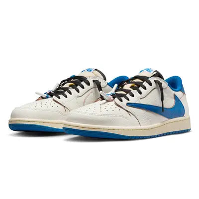 Travis Scott x fragment design x Air Jordan 1 Low OG - White and Blue